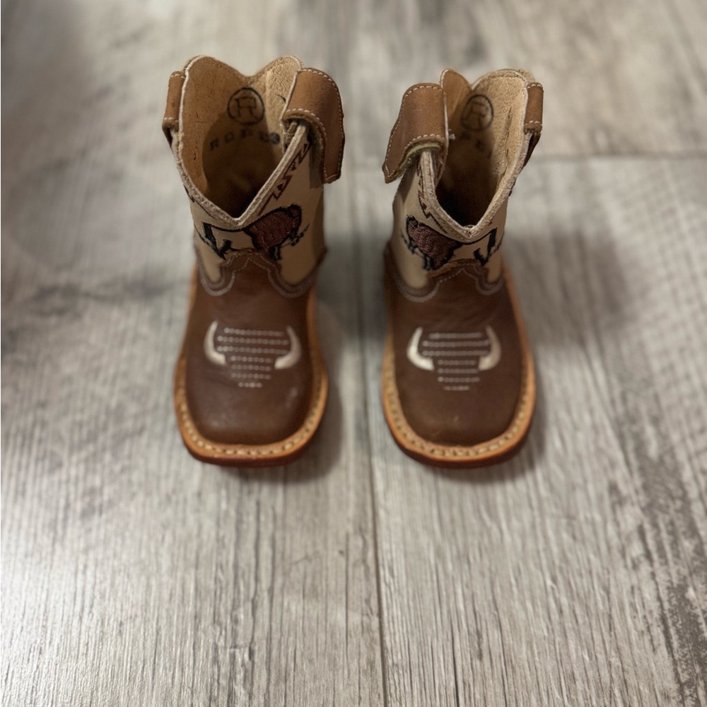 Kids Western Brown and Tan Boots